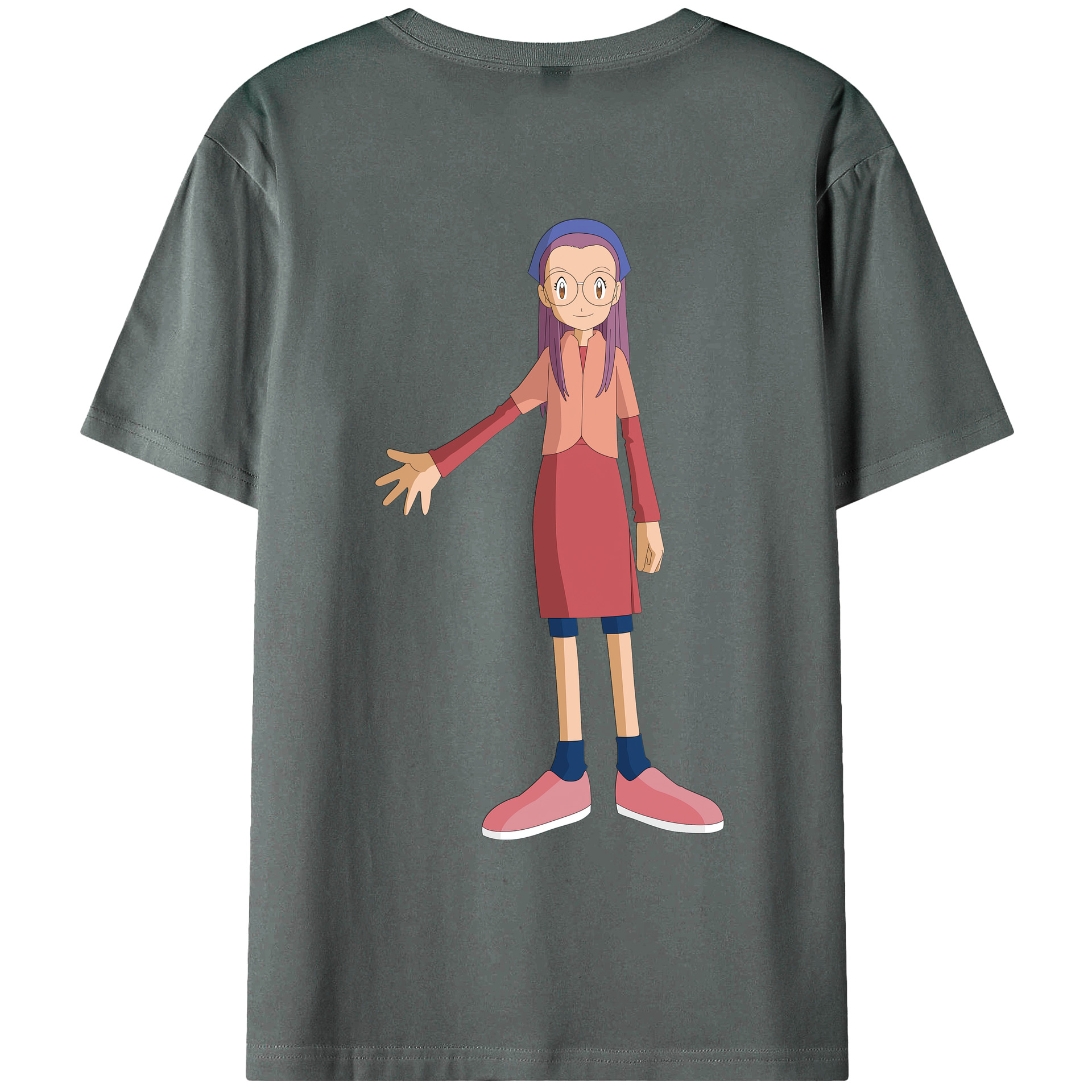 （画像用） Digimon デジタルモンスター/デジモン 綿100％ メンズ半袖Tシャツ（バックプリント） 通気性